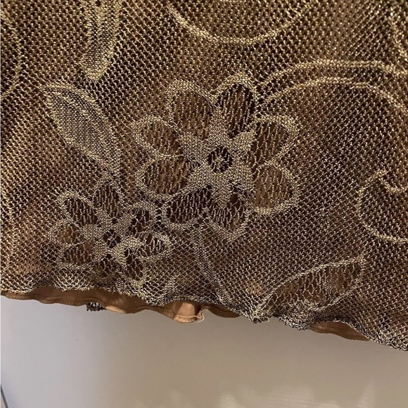 Joseph Ribkoff Gold Metallic Knit Sleeveless Blouse Size 16 - Picture 6 of 8